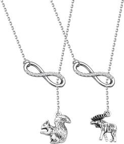 img 4 attached to 🦌 FAADBUK Best Friend Jewelry SPN Gift - Supernatural Inspired Moose Squirrel Y Lariat Necklace BFF Gift for Friends