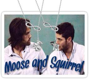 img 3 attached to 🦌 FAADBUK Best Friend Jewelry SPN Gift - Supernatural Inspired Moose Squirrel Y Lariat Necklace BFF Gift for Friends