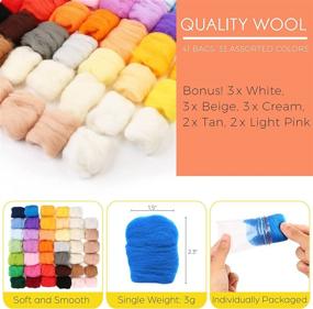 img 3 attached to 🧵 LotFancy Needle Felting Kit: Complete 116PCS Set for Beginners - Wool Roving 33 Colors, Needle Felt Tools & Supplies for DIY Craft and Home Decoration