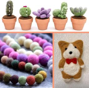 img 1 attached to 🧵 LotFancy Needle Felting Kit: Complete 116PCS Set for Beginners - Wool Roving 33 Colors, Needle Felt Tools & Supplies for DIY Craft and Home Decoration