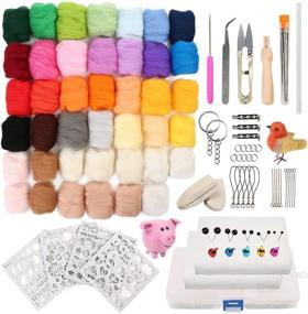 img 4 attached to 🧵 LotFancy Needle Felting Kit: Complete 116PCS Set for Beginners - Wool Roving 33 Colors, Needle Felt Tools & Supplies for DIY Craft and Home Decoration