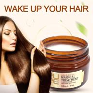 💆 revitalize and nourish hair with 2 pack magical hair treatment mask, advanced molecular formula for professional hair conditioning - 5 second soft hair restoration, intense repair for dry and rough hair ends - 60ml (2pcs) logo