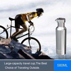 img 2 attached to High-Quality 20oz Stainless Steel Water Bottle for Alkaline 🥤 Ionized Water - Cold Insulated Sports and Travel Filter Bottle (Silver)