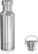 high-quality 20oz stainless steel water bottle for alkaline 🥤 ionized water - cold insulated sports and travel filter bottle (silver) logo