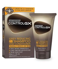 img 4 attached to Control GX Grey Reducing 2-in-1 Shampoo and Conditioner for Men, Gradually Colors Hair, Cleanses & Revitalizes Gently, with Hemp Oil and Arginine for Stronger & Healthier Hair, 4 Fl Oz - Pack of 1