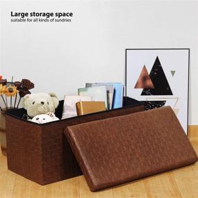 img 1 attached to FSOBEIIALEO Folding Storage Ottoman Footrest Furniture and Accent Furniture