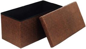 img 3 attached to FSOBEIIALEO Folding Storage Ottoman Footrest Furniture and Accent Furniture