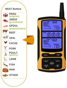 img 2 attached to 🌡️ MASTER COOK Wireless Digital Meat Thermometer with 2 Probes for Grilling - Instant Read BBQ Thermometer for Kitchen, Oven - Yellow