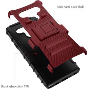 img 2 attached to RioGree Phone Case For LG Stylo 6 With Screen Protector Kickstand Heavy Duty Durable For Women Men Girls Boys (Red)