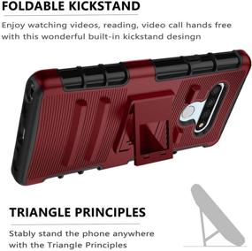 img 3 attached to RioGree Phone Case For LG Stylo 6 With Screen Protector Kickstand Heavy Duty Durable For Women Men Girls Boys (Red)