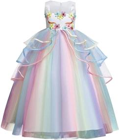 img 4 attached to 🦄 TTYSOVO Unicorn Party Princess Girls' Clothing and Dresses