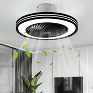 iyunxi black ceiling fan with lights and remote control, invisible blades modern low profile enclosed ceiling fan light kit, 20-inch, 72w led fandelier for kids bedroom, dimmable with 3 colors and 3 speeds логотип