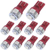 🔴 yitamotor t10 194 led light bulb - red, 10-pack for car interior, license plate, and signal lamp logo