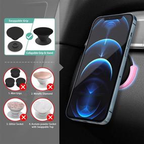 img 2 attached to 📱 Держатель для телефона с гнездом: pop-tech 2 Pack Silicon Car Mount с прочным 3M клеевым слоем – розовый, идеально подходит для приборной панели, стола, стены, дома, офиса и многого другого!