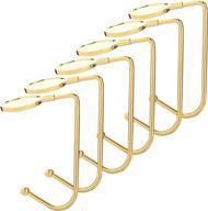 🎄 sunshane 6-piece gold christmas stocking holders: stylish mantel hooks for securely hanging stockings, perfect for christmas party décor логотип