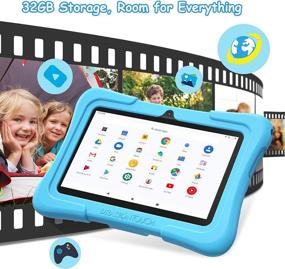 img 1 attached to 🧒 Dragon Touch KidzPad Y88X Kids Tablet - 32GB ROM, Kidoz Pre-Installed with Disney Contents, 7" IPS HD Display, Android 10.0, Quad Core Processor, Kid-Proof Case, Wi-Fi only (Blue)