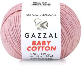 img 4 attached to 🧶 Pack of 5 Skeins, Total 8.8 Oz. Gazzal Baby Cotton, Each 1.76 Oz (50g) / 150 Yards (165m), Soft and Fine Baby Yarn, 60% Cotton, Pink - 3444