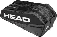 🎒 head core 6r combi tennis racquet bag: a spacious 6 racket tennis equipment duffle bag in black/grey logo