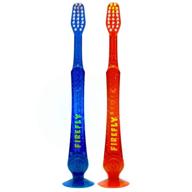 🔥 светящаяся зубная щетка для детей firefly с таймером и присоской | мягкие щетинки - набор из 6 шт (2 штуки в упаковке) логотип