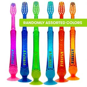 img 3 attached to 🔥 Firefly Light-Up Timer Kids Toothbrush Set with Suction Cup | Soft Bristles - Pack of 6 (2 Count)