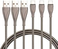 🔌 3-пакет cgcww usb-кабелей типа c (3/6/6 футов) - usb a к usb c, металлический оплетенный кабель для передачи данных с многоразовой совместимостью зарядки - для большинства устройств с разъемом типа c логотип