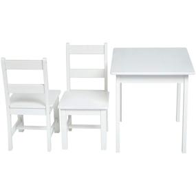img 2 attached to Solid Wood Kids Table and Chair Set by Amazon Basics - White