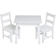 solid wood kids table and chair set by amazon basics - white logo