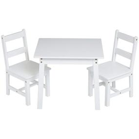 img 4 attached to Solid Wood Kids Table and Chair Set by Amazon Basics - White