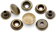 🔒 craftmemore 50 sets of antique brass snap fasteners ring-socket press studs for jacket bag canvas closures #201 vt47 (15mm / 0.59 inch) logo