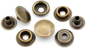 img 4 attached to 🔒 CRAFTMEMORE 50 Sets of Antique Brass Snap Fasteners Ring-Socket Press Studs for Jacket Bag Canvas Closures #201 VT47 (15mm / 0.59 inch)