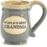 ☕ coffee cup - world's best grandma tea mug, gray porcelain, 14 oz, vintage pottery look - ideal gift idea for beverages or china collectors logo