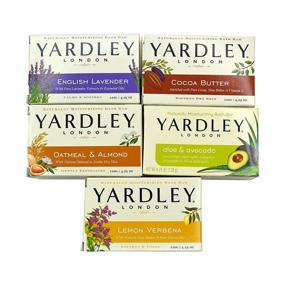 img 2 attached to Банки для ванны Yardley London Soap - 10 плиток: английская лаванда, овсяная каша, миндаль, алоэ, авокадо, какао-масло, лимон вербена 4,25 унций (упаковка из 10 плиток, по 2 каждой)