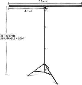 img 2 attached to HYJ-INC Photography Backdrop Stand Kit - Portable T-Shape 8.5ft Tall Adjustable Photo Background Support Stand with 4 Spring Clamps & Carrying Bag
