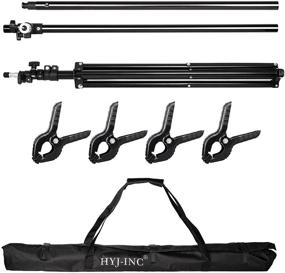 img 3 attached to HYJ-INC Photography Backdrop Stand Kit - Portable T-Shape 8.5ft Tall Adjustable Photo Background Support Stand with 4 Spring Clamps & Carrying Bag