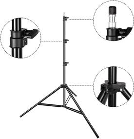 img 1 attached to HYJ-INC Photography Backdrop Stand Kit - Portable T-Shape 8.5ft Tall Adjustable Photo Background Support Stand with 4 Spring Clamps & Carrying Bag