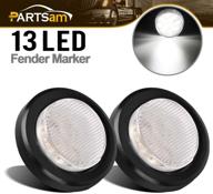 🔆 partsam 2pcs 2.5 inch round white led side marker and clearance lights, reverse backup lights with 13 diodes, waterproof & auxiliary utility light logo