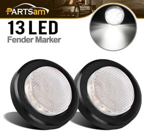 img 4 attached to 🔆 Partsam 2Pcs 2.5 Inch Round White LED Side Marker and Clearance Lights, Reverse Backup Lights with 13 Diodes, Waterproof & Auxiliary Utility Light