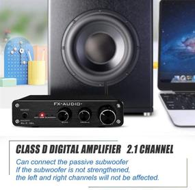 img 1 attached to 🔊 FX AUDIO 2.1 Канальный Bluetooth усилитель для пассивного сабвуфера | 100Вт x2 TPA3116 NE5532 Класс D усилитель с регулировкой басов и высоких частот | Мини HiFi стерео домашний аудио беспроводной усилитель | Вход RCA/AUX | DC 24V/4A