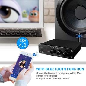 img 3 attached to 🔊 FX AUDIO 2.1 Канальный Bluetooth усилитель для пассивного сабвуфера | 100Вт x2 TPA3116 NE5532 Класс D усилитель с регулировкой басов и высоких частот | Мини HiFi стерео домашний аудио беспроводной усилитель | Вход RCA/AUX | DC 24V/4A