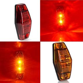 img 2 attached to Submersible LED Trailer Lights Kit - Waterproof Square Stop Turn Tail Truck Lights with Wire Harness & Bracket - Red/Amber Side Fender Marker Lamps - 3rd Brake ID Light Bar for Trailer Boat Camper Snowmobile