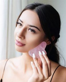 img 2 attached to 🌹 INOTKA Brazilian Rose Quartz Luxe Roller and Gua Sha Facial Kit for Lymphatic Drainage, Face Depuffing, Body Massager