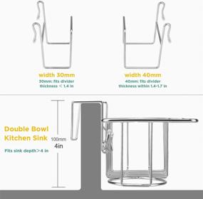 img 1 attached to Qodalyth Kitchen Sink Sponge Holder - 5-in-1 Sink Caddy with Space-Saving Size and Stable Stainless Steel Design