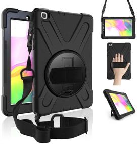 img 4 attached to 📱 ZenRich Galaxy Tab A 8.0 Case (2019), 360° Rotating Kickstand, Hand & Shoulder Straps, Zenrich Hybrid Shockproof Case for Samsung Galaxy Tab A 8.0 SM-T290/T295/T297 (Black)