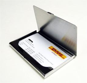 img 3 attached to Business Name Card Holder Stainless Steel Case - Heart Logo