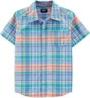 kosh little woven button front plaid boys' clothing and tops - tees & shirts logo