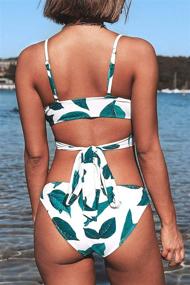 img 2 attached to CUPSHE Womens Leaves Printing Padding Women's Clothing for Swimsuits & Cover Ups