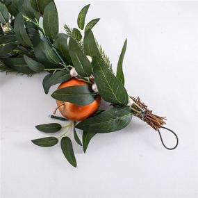 img 1 attached to 🎄 MARTHA STEWART Pre-Lit Artificial Greenery Garland, 6 Feet, Gilded Fruit