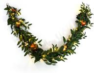 🎄 martha stewart pre-lit artificial greenery garland, 6 feet, gilded fruit logo