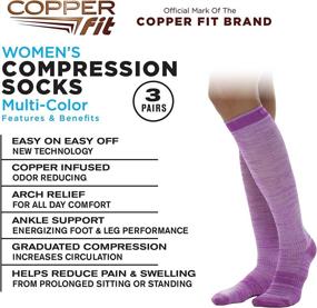 img 3 attached to Copper Fit 2.0 Easy-On and Easy-Off Knee High Compression Socks: Unisex Adults' Comfort and Performance