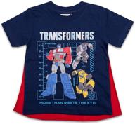 🤖 transformers toddler boys cape shirt: optimus and bumblebee tee - a superhero-like attire! logo